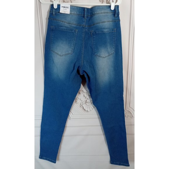 NWT Pbkdc Idea Flex Skinny Fit High Waist Rise Med Wash Blue Jeans Sz 13 - Picture 2 of 6
